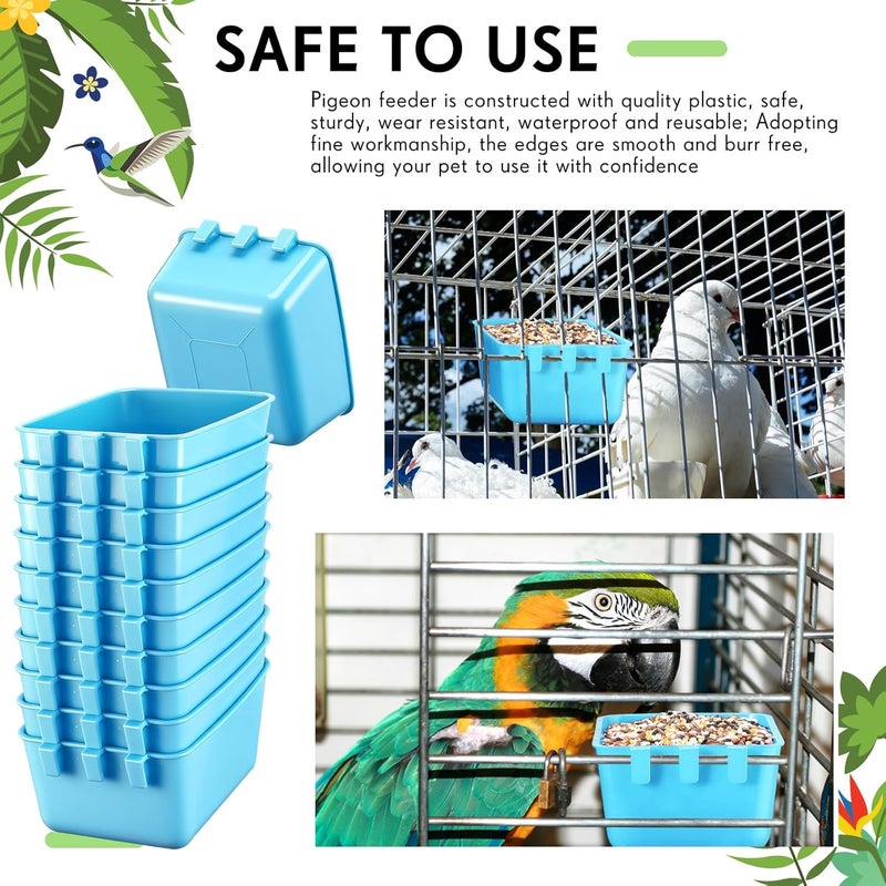 Maxdot 20 Pcs Cage Cups Chicken Feeder Waterer 16 oz Birds Feeders Hanging Bunny Cage Chicken Water Bowl for Pet Parrot Rooster Parakeet Gamefowl Poultry Pigeon Wire Hutch(Light Blue) - Image 5